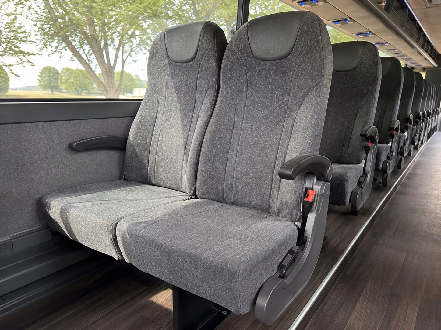 56 passenger charter bus inside