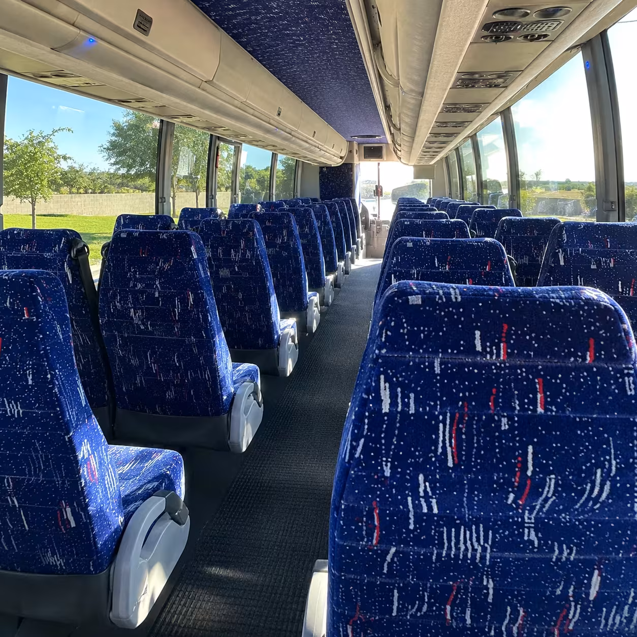 tustin charter bus rental interior